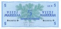 5 Markkaa 1963 Litt.B B0150731* kl.6